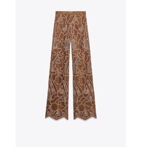 NWT Faux Suede Crochet Pants